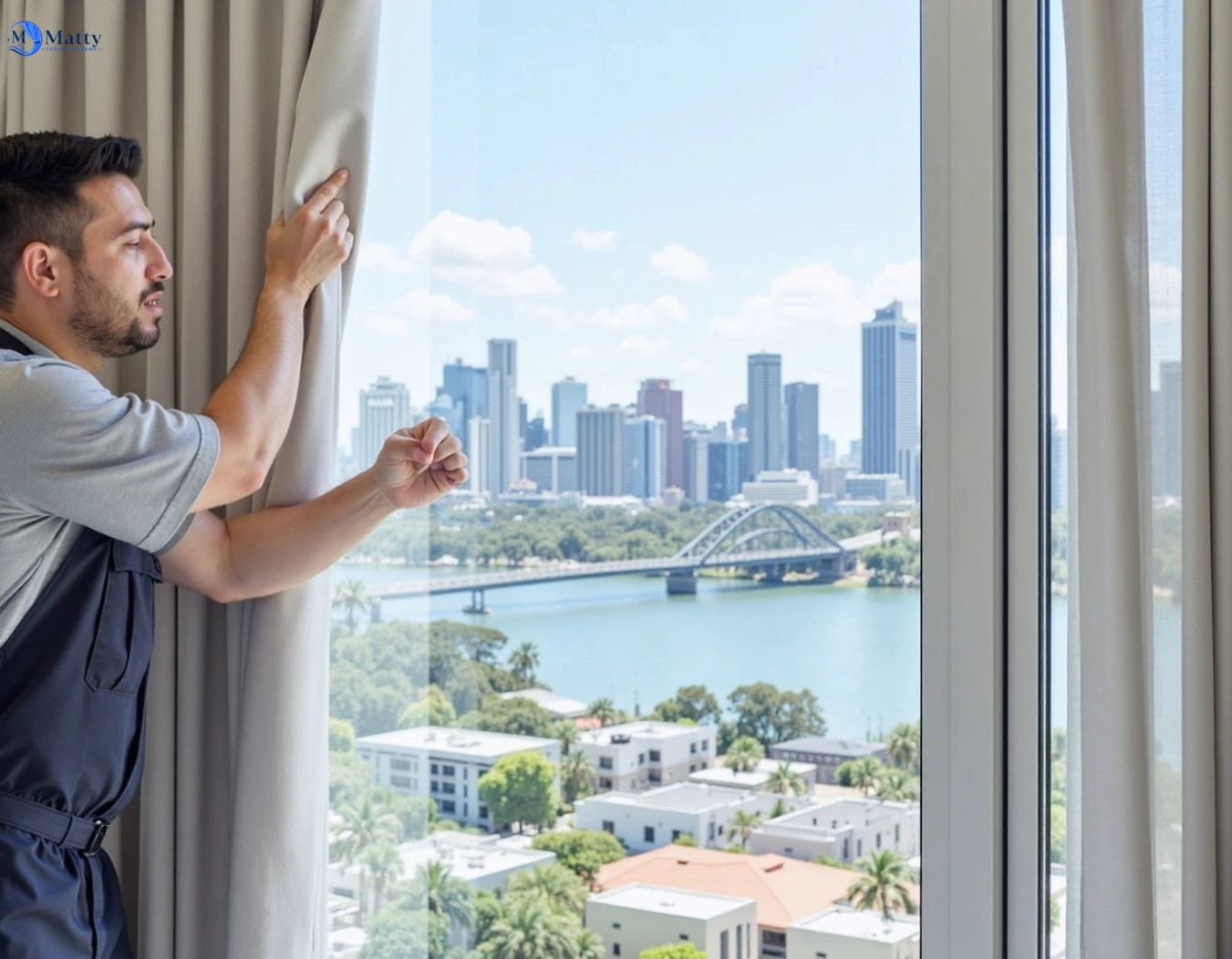 Professional curtain steam cleaning service menangle-park-nsw QLD by Matty Curtain Cleaning
